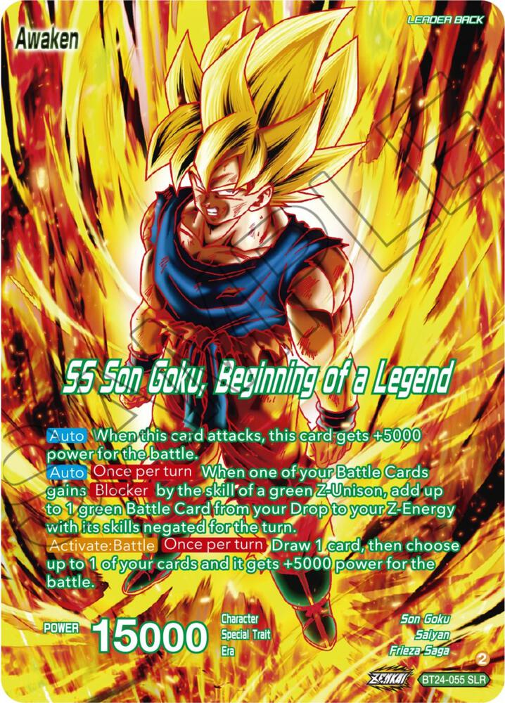 Son Goku // SS Son Goku, Beginning of a Legend (SLR) BT24-055 card from Beyond Generations