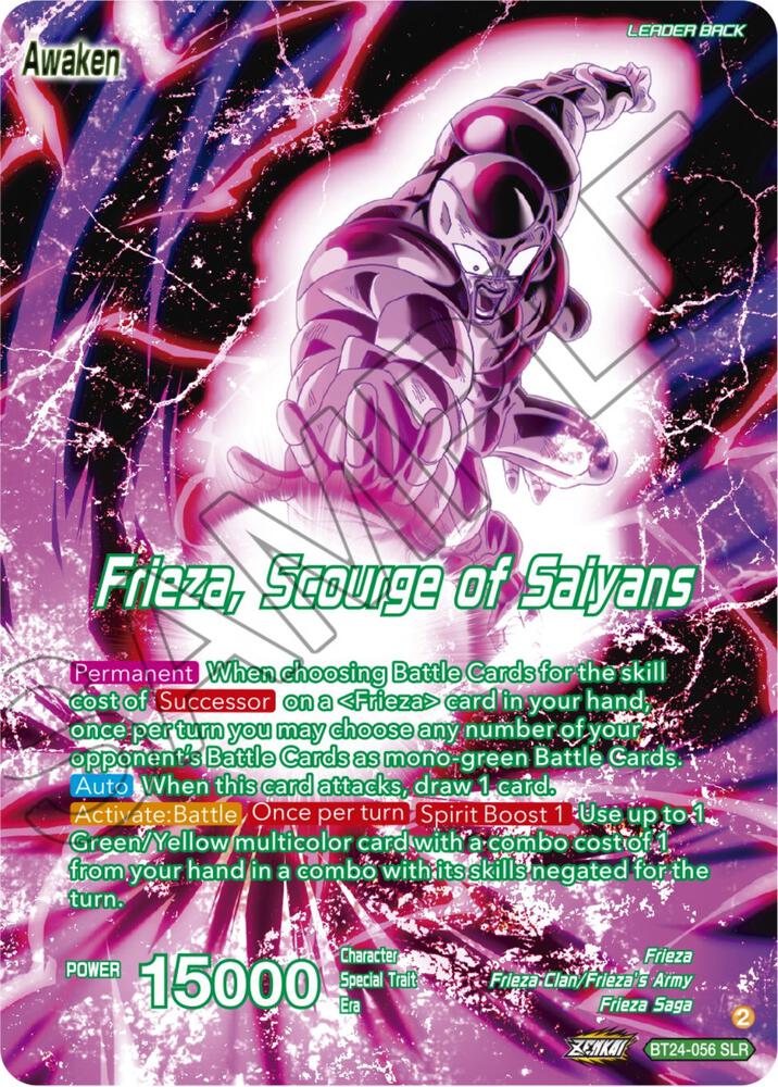 Frieza // Frieza, Scourge of Saiyans (SLR) BT24-056 card from Beyond Generations