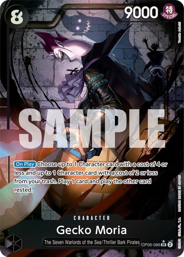 Gecko Moria (Alternate Art) OP06-086 card from Wings of the Captain