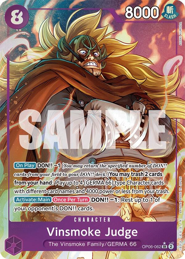 Vinsmoke Judge (Alternate Art) OP06-062 card from Wings of the Captain