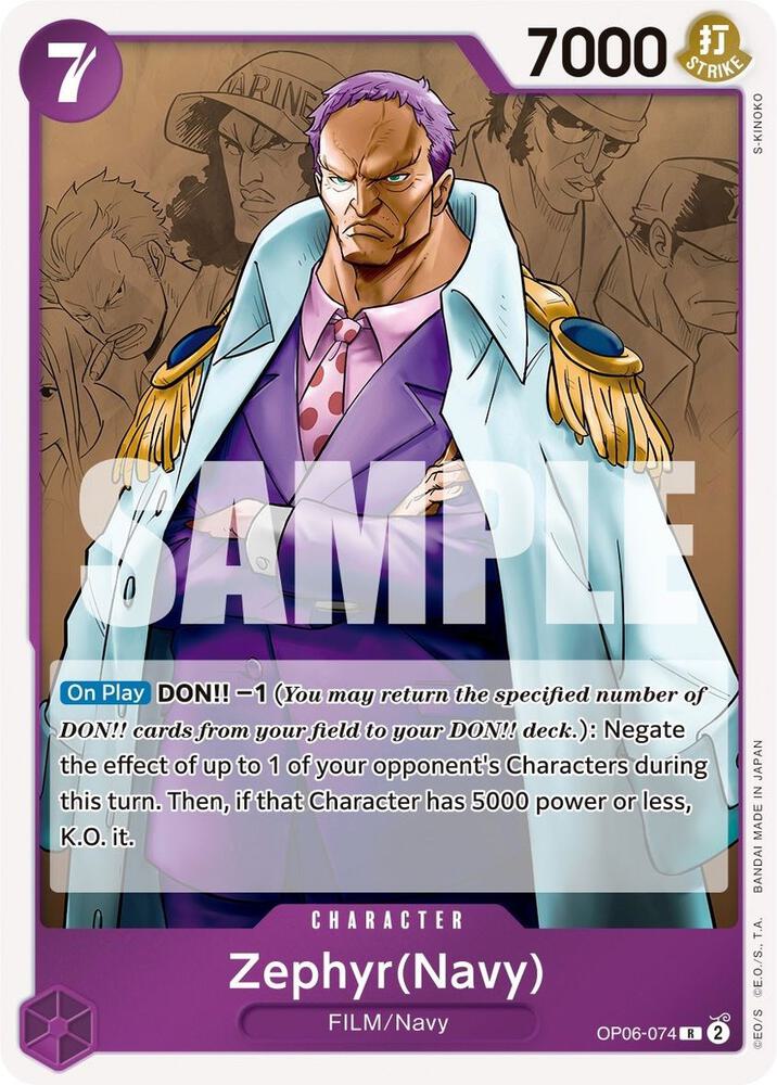 Zephyr (Navy) OP06-074 card from Wings of the Captain