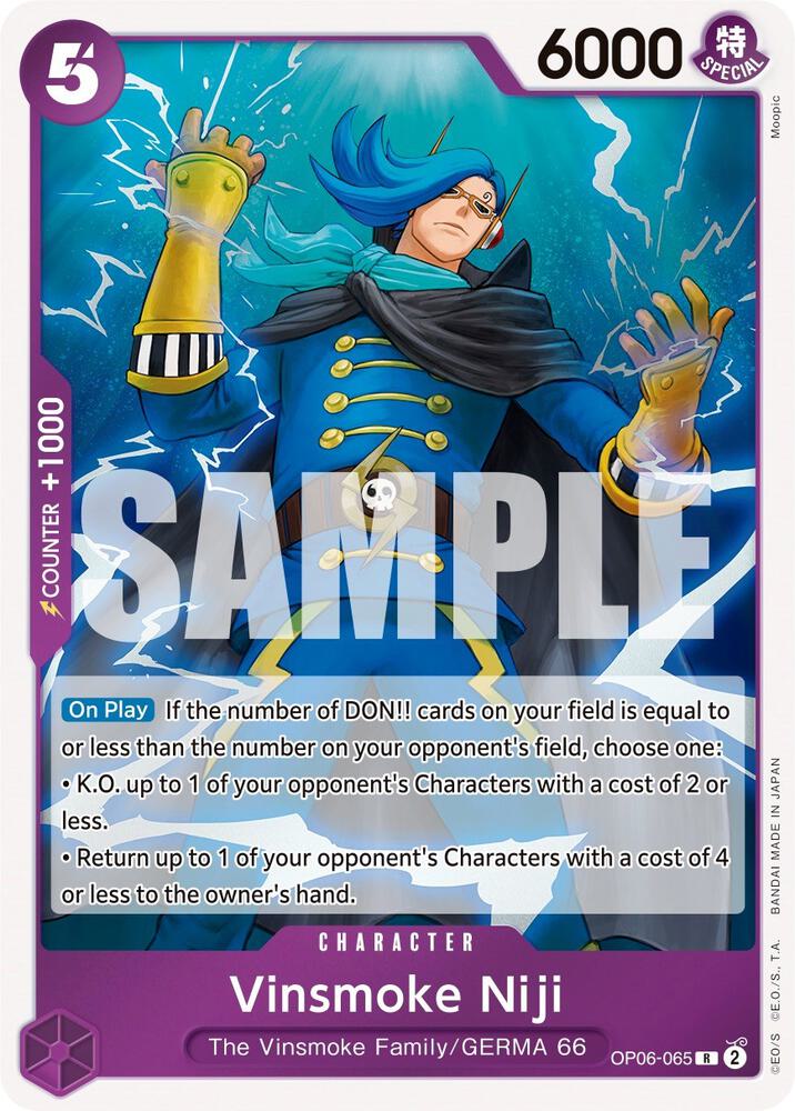 Vinsmoke Niji OP06-065 card from Wings of the Captain