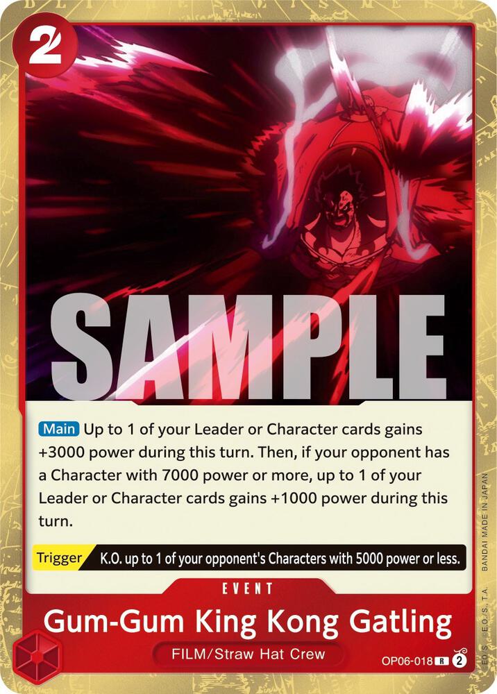 Gum-Gum King Kong Gatling OP06-018 card from Wings of the Captain