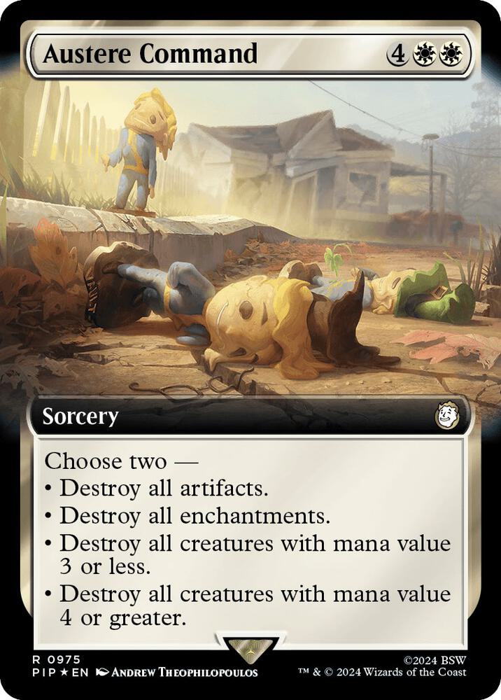 Austere Command (Extended Art) (Surge Foil) 975 card from Universes Beyond: Fallout