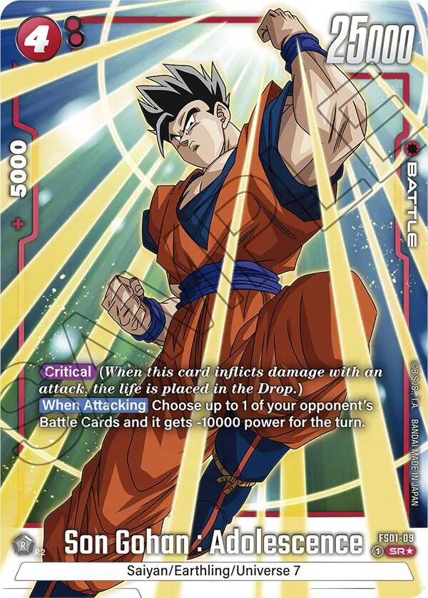 Son Gohan : Adolescence (Bonus Pack Alternate Art) FS01-09 card from Starter Deck 1: Son Goku