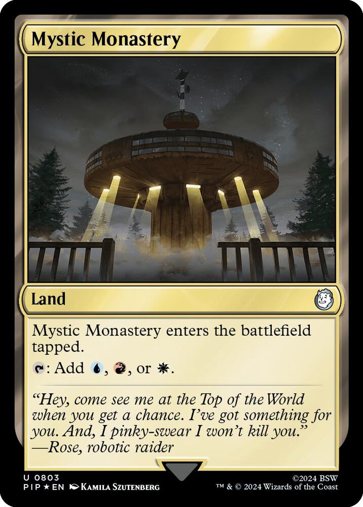 Mystic Monastery (Surge Foil) 803 card from Universes Beyond: Fallout