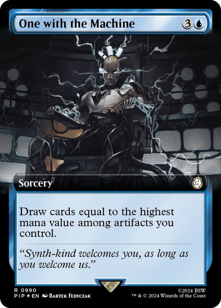 One with the Machine (Extended Art) (Surge Foil) 990 card from Universes Beyond: Fallout
