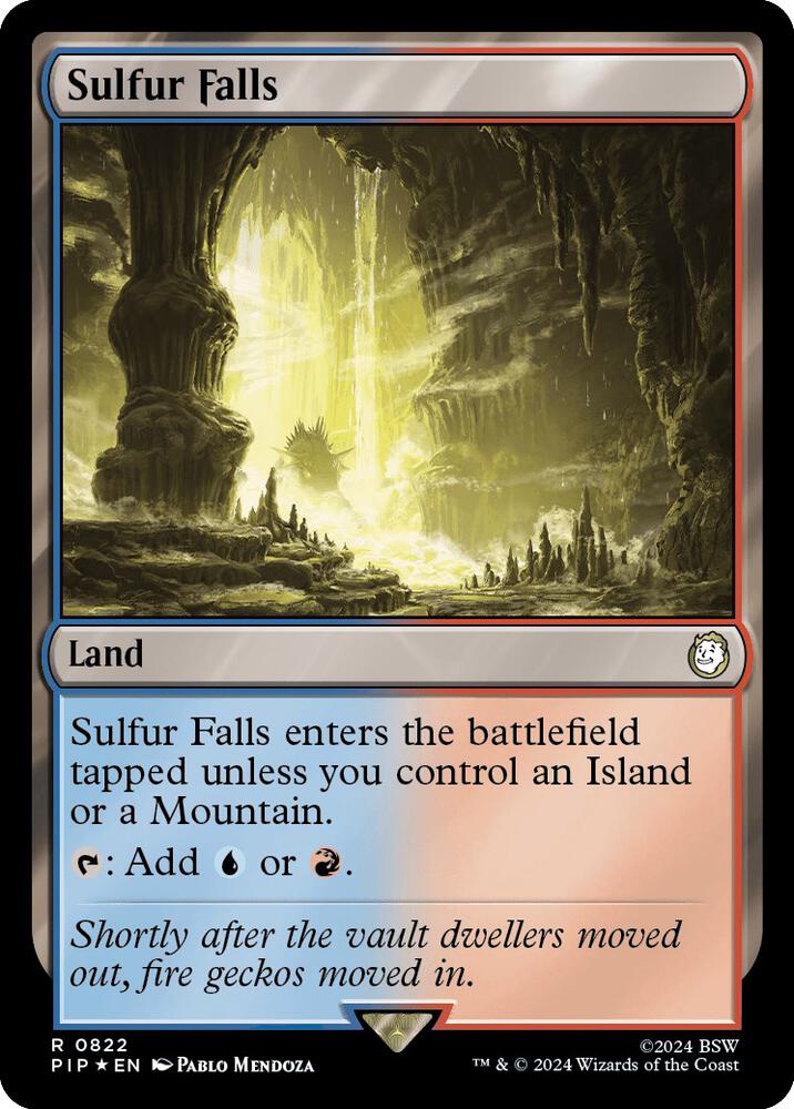 Sulfur Falls (Surge Foil) 822 card from Universes Beyond: Fallout