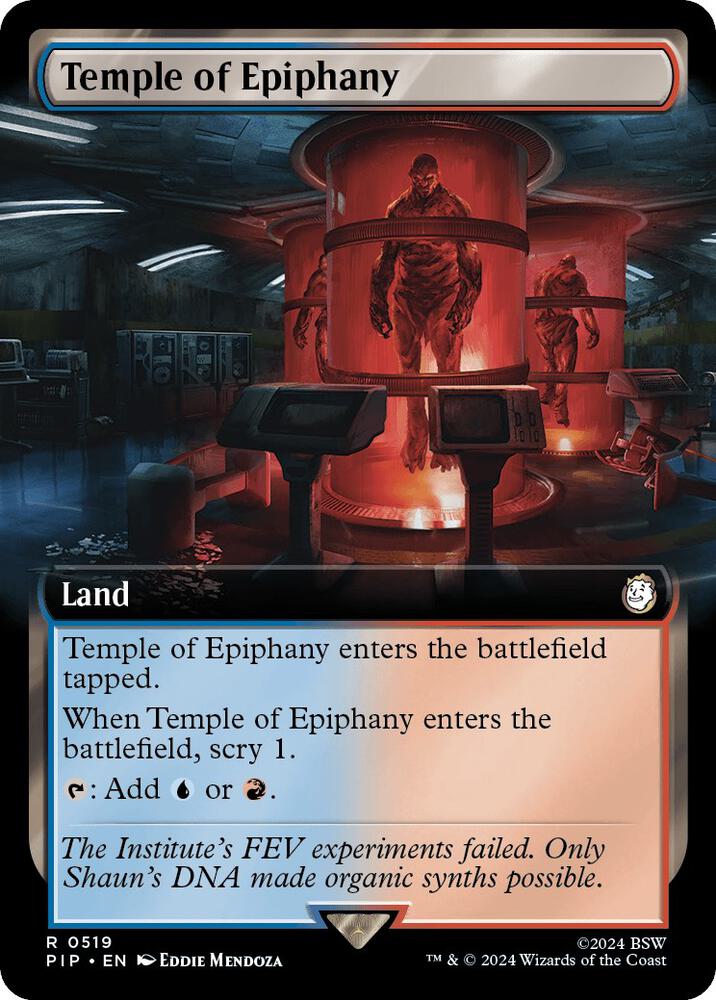 Temple of Epiphany (Extended Art) 519 card from Universes Beyond: Fallout