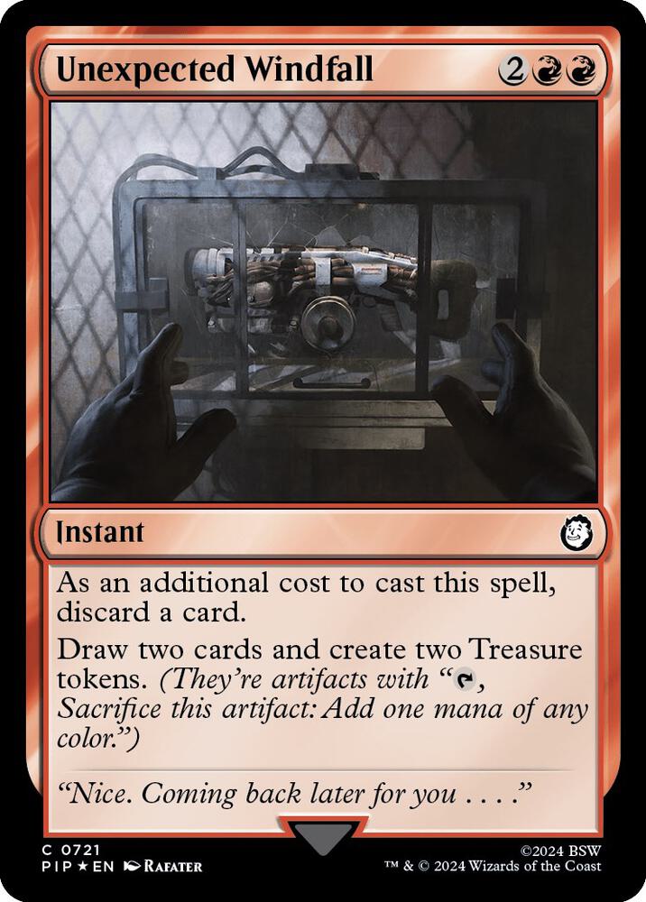 Unexpected Windfall (Surge Foil) 721 card from Universes Beyond: Fallout