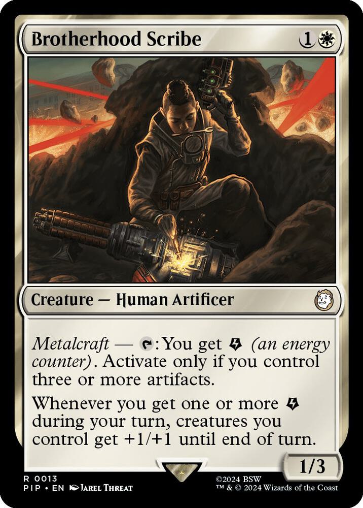 Brotherhood Scribe 13 card from Universes Beyond: Fallout