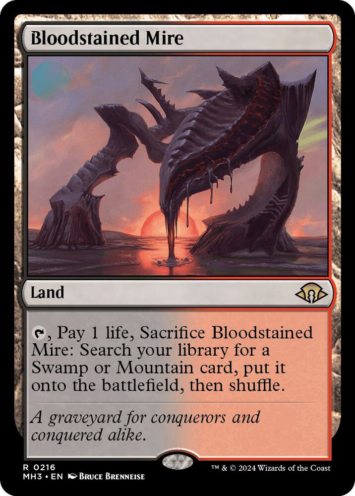 Bloodstained Mire 216 card from Modern Horizons 3
