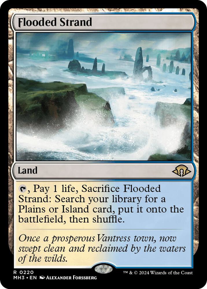 Flooded Strand 220 card from Modern Horizons 3