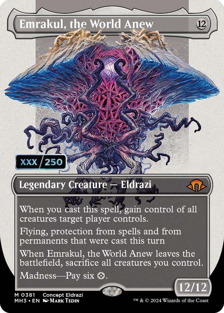 Emrakul, the World Anew (Borderless) (Serial Numbered) 381 card from Modern Horizons 3