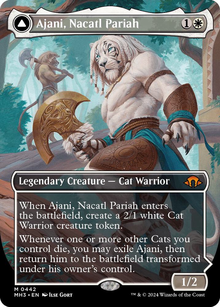 Ajani, Nacatl Pariah (Borderless) 442 card from Modern Horizons 3