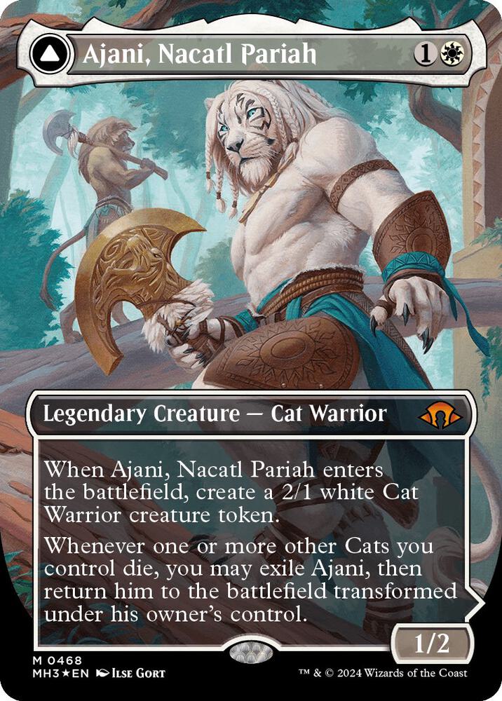 Ajani, Nacatl Pariah (Borderless) (Textured Foil) 468 card from Modern Horizons 3