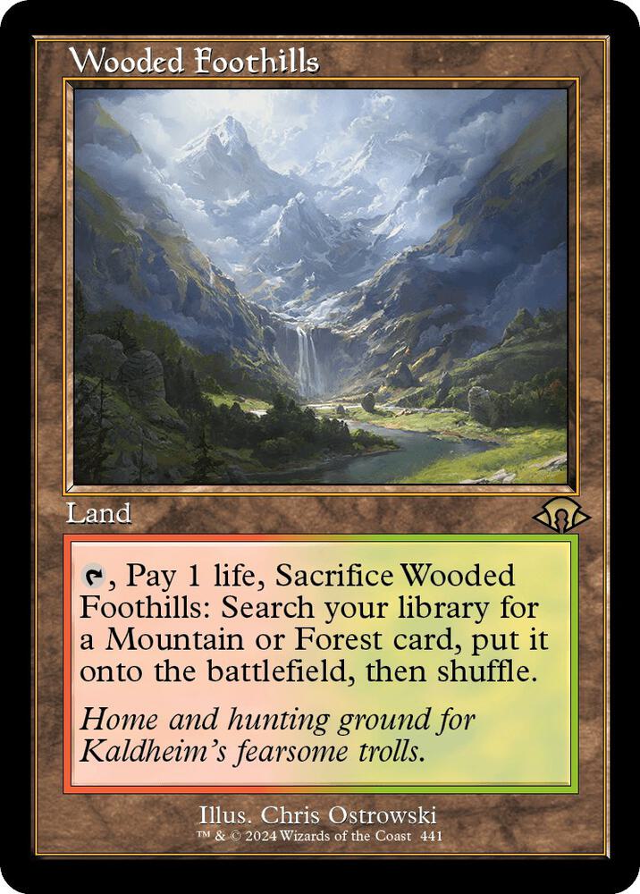 Wooded Foothills (Retro Frame) 441 card from Modern Horizons 3