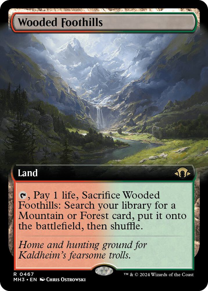 Wooded Foothills (Extended Art) 467 card from Modern Horizons 3