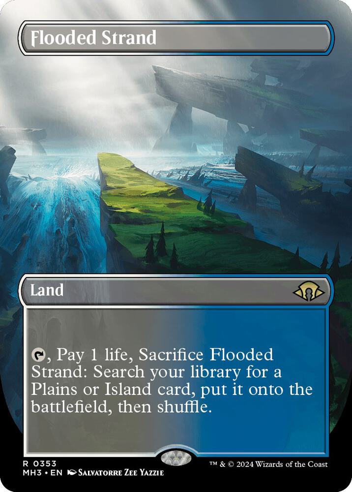 Flooded Strand (Borderless) 353 card from Modern Horizons 3