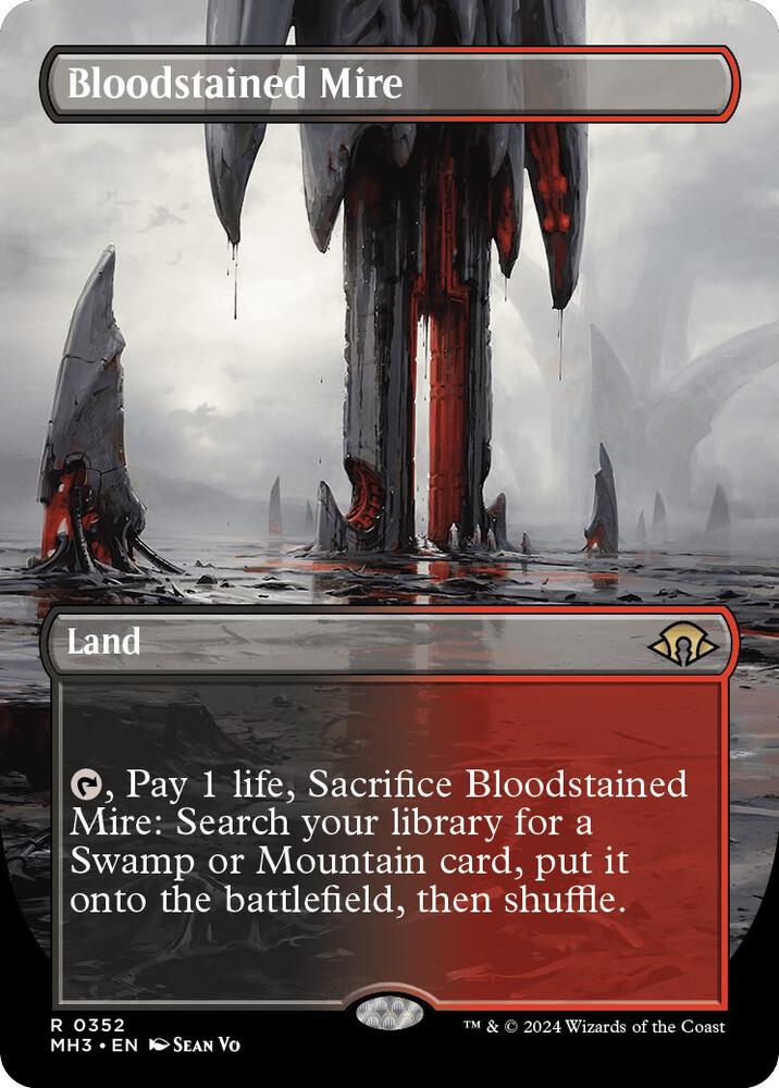 Bloodstained Mire (Borderless) 352 card from Modern Horizons 3