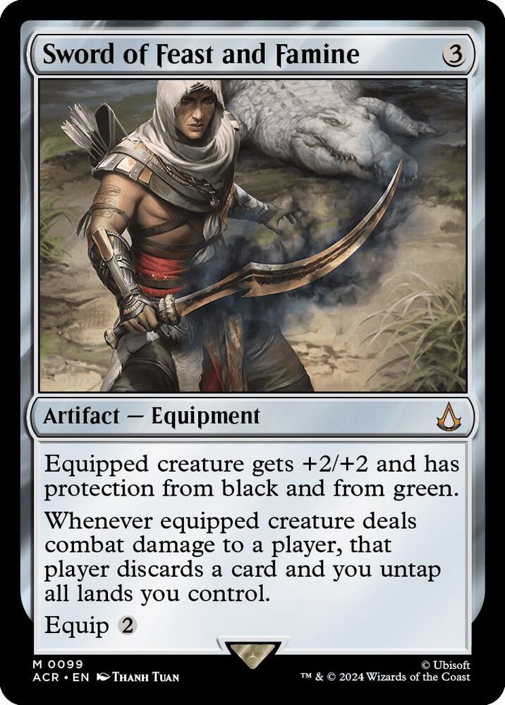 Sword of Feast and Famine 99 card from Universes Beyond: Assassin's Creed