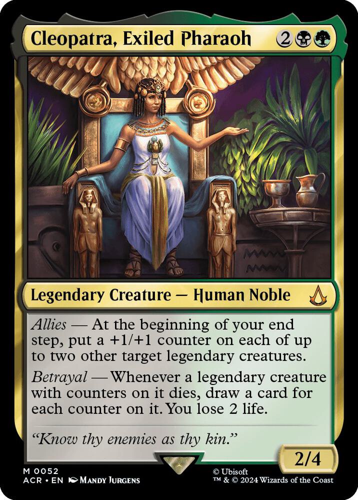 Cleopatra, Exiled Pharaoh 52 card from Universes Beyond: Assassin's Creed