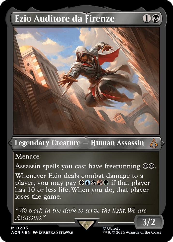 Ezio Auditore da Firenze (Foil Etched) 203 card from Universes Beyond: Assassin's Creed