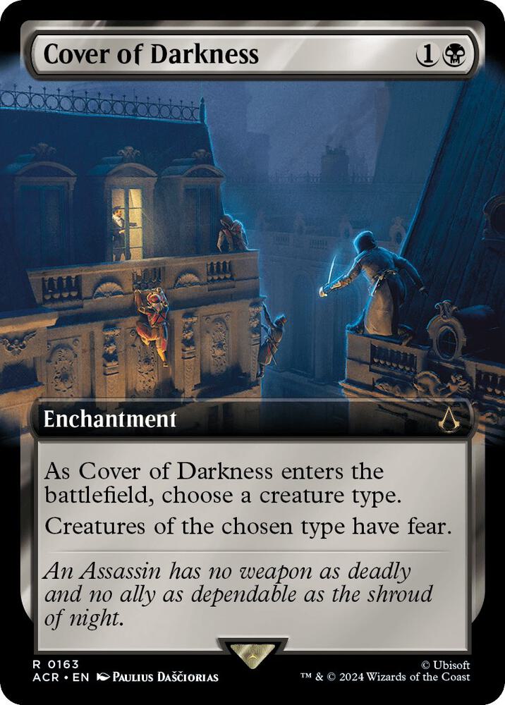 Cover of Darkness (Extended Art) 163 card from Universes Beyond: Assassin's Creed
