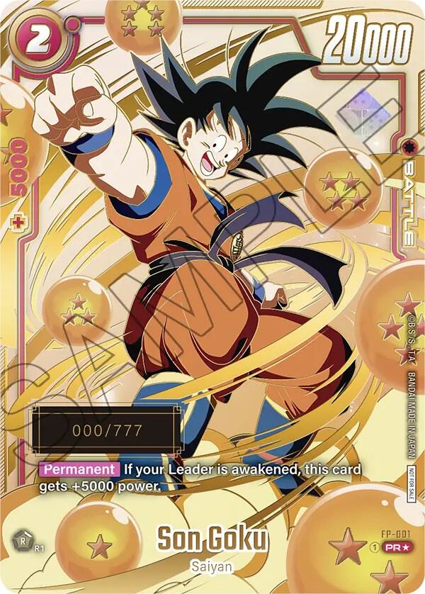 Son Goku (Serial Numbered) FP-001 card from Fusion World Promotion Cards and Packs