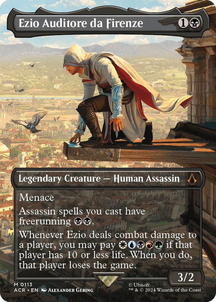Ezio Auditore da Firenze (Borderless) 113 card from Universes Beyond: Assassin's Creed