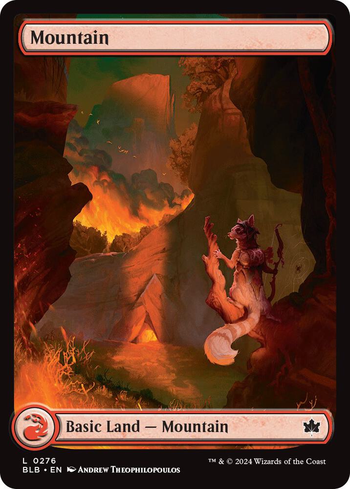 Mountain 276 card from Bloomburrow