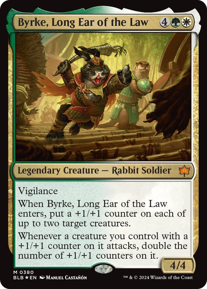 Byrke, Long Ear of the Law 380 card from Bloomburrow