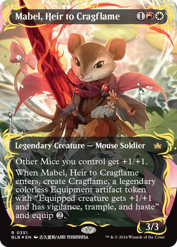 Mabel, Heir to Cragflame (Borderless) (Raised Foil) 351 card from Bloomburrow