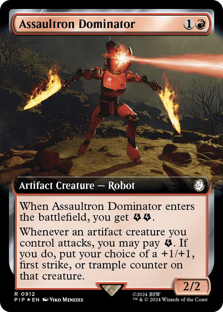 Assaultron Dominator (Extended Art) (Surge Foil) 912 card from Universes Beyond: Fallout