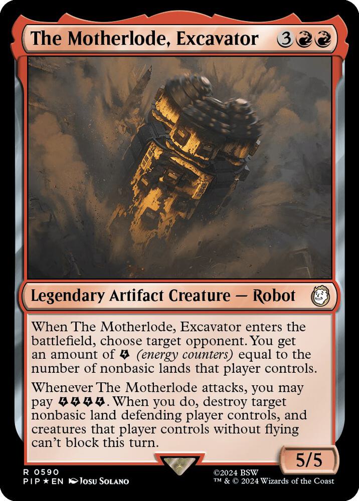 The Motherlode, Excavator (Surge Foil) 590 card from Universes Beyond: Fallout
