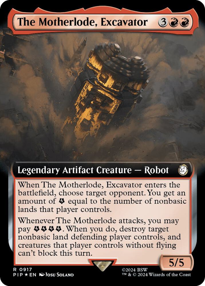 The Motherlode, Excavator (Extended Art) (Surge Foil) 917 card from Universes Beyond: Fallout
