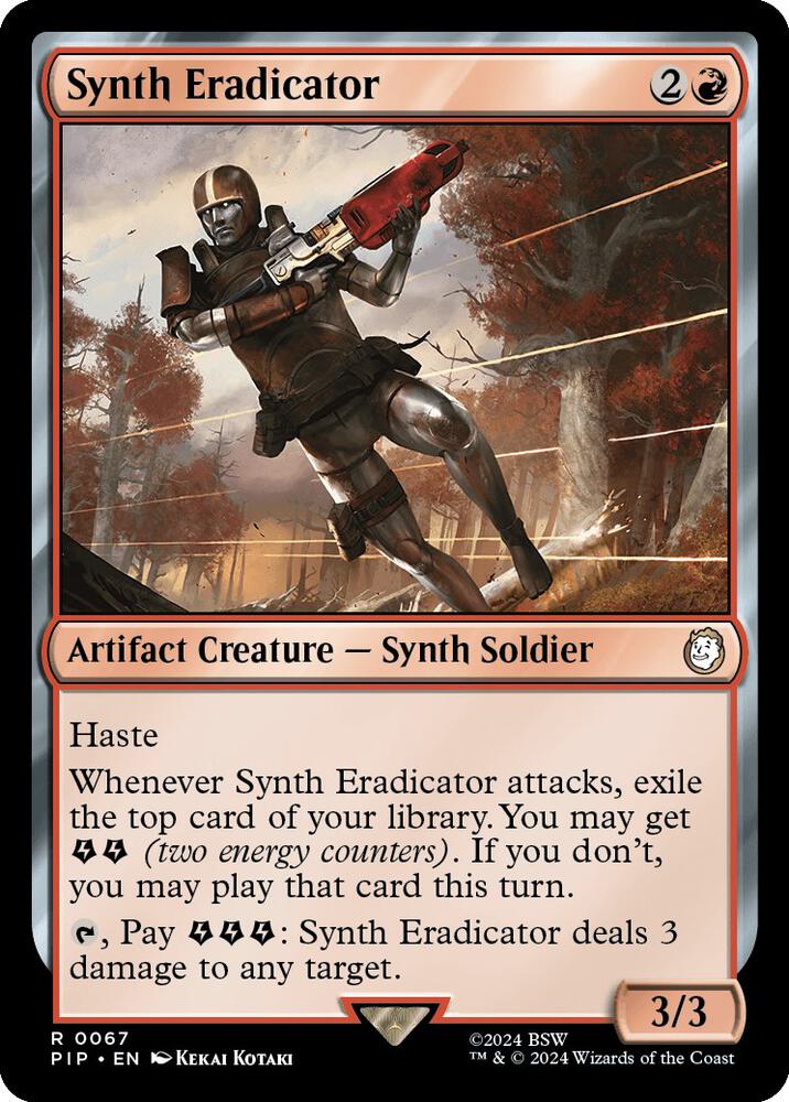 Synth Eradicator 67 card from Universes Beyond: Fallout