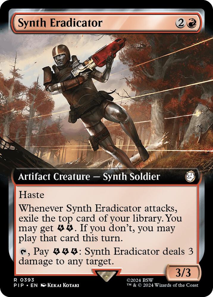 Synth Eradicator (Extended Art) 393 card from Universes Beyond: Fallout