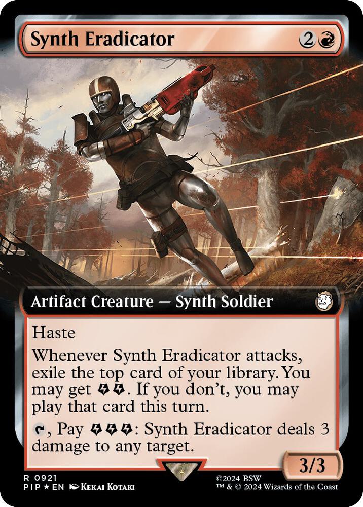 Synth Eradicator (Extended Art) (Surge Foil) 921 card from Universes Beyond: Fallout