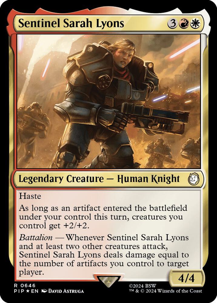 Sentinel Sarah Lyons (Surge Foil) 646 card from Universes Beyond: Fallout