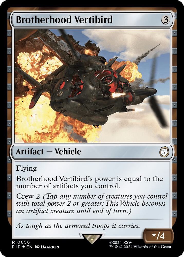 Brotherhood Vertibird (Surge Foil) 656 card from Universes Beyond: Fallout