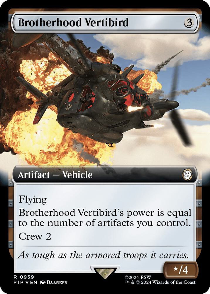 Brotherhood Vertibird (Extended Art) (Surge Foil) 959 card from Universes Beyond: Fallout