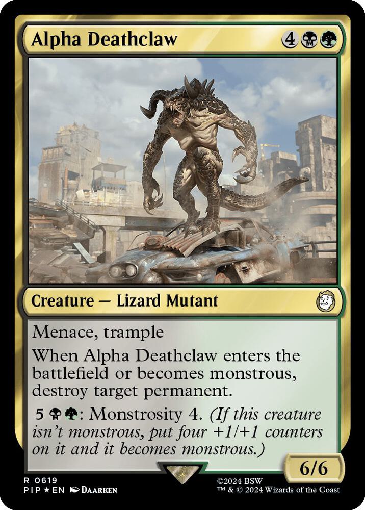 Alpha Deathclaw (Surge Foil) 619 card from Universes Beyond: Fallout