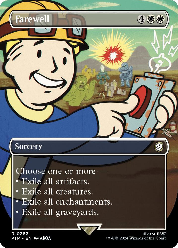 Farewell (Borderless) 353 card from Universes Beyond: Fallout