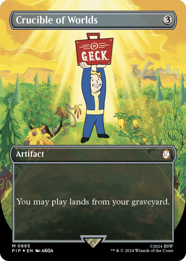 Crucible of Worlds (Borderless) (Surge Foil) 885 card from Universes Beyond: Fallout