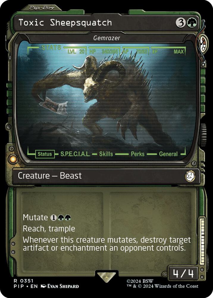 Toxic Sheepsquatch - Gemrazer (Showcase) 351 card from Universes Beyond: Fallout