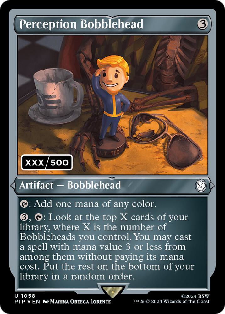 Perception Bobblehead (Serial Numbered) 1058 card from Universes Beyond: Fallout