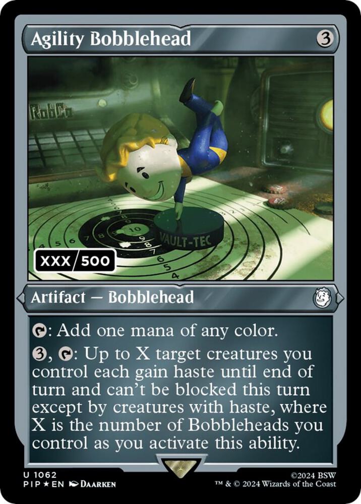 Agility Bobblehead (Serial Numbered) 1062 card from Universes Beyond: Fallout