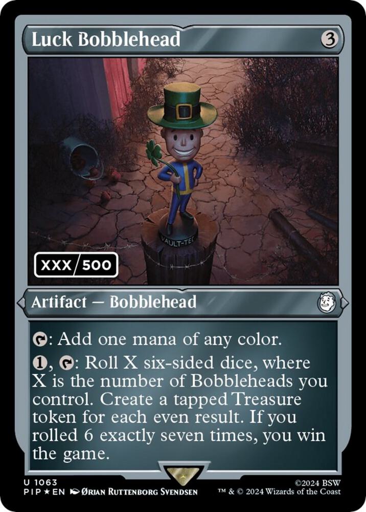 Luck Bobblehead (Serial Numbered) 1063 card from Universes Beyond: Fallout