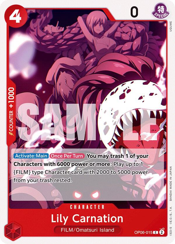 Lily Carnation OP06-015 card from Wings of the Captain